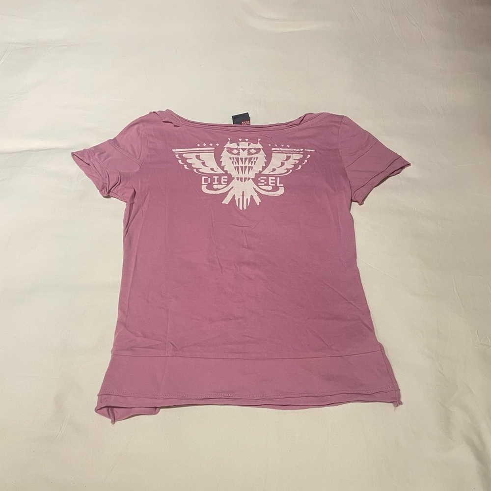 Diesel Women's Pink Short Sleeve Tee